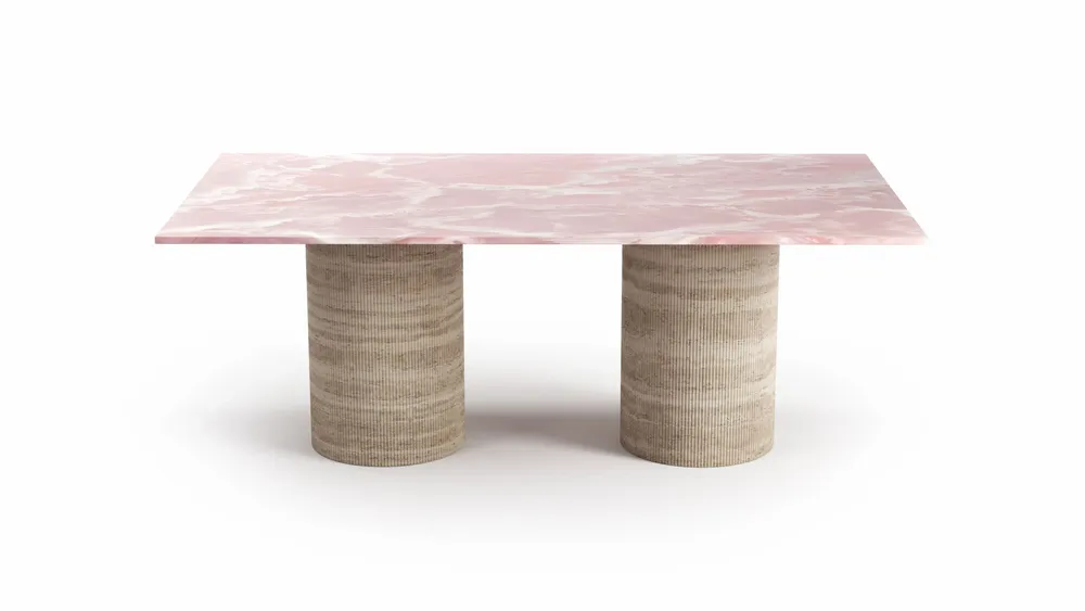 Tables Salle à Manger - Jaspura - Tables à manger - Onyx Rose - 180X90X75 cm - STONE VALLEY