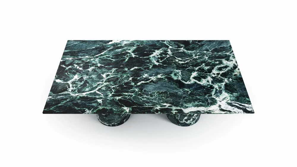 Dining Tables - Jaspura - Dining Tables - Verde Alpi Marble - 200X100X75 cm - STONE VALLEY