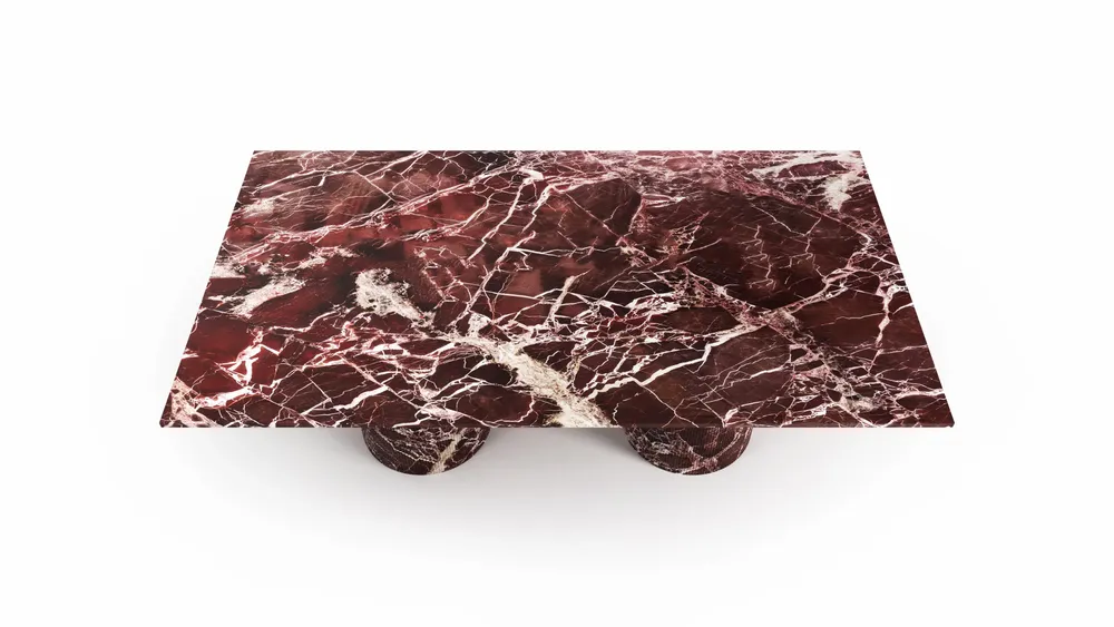 Tables Salle à Manger - Jaspura - Tables à manger - Marbre Rosso Levano - 220X110X75 cm - STONE VALLEY