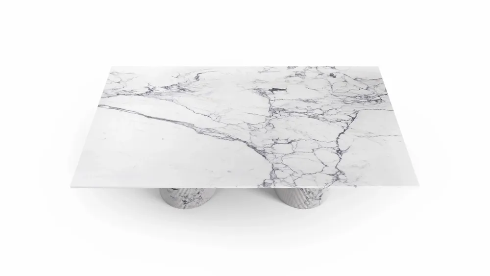 Tables Salle à Manger - Jaspura - Tables à manger - Marbre Statuario Michelangelo Carrara - 220X110X75 cm - STONE VALLEY