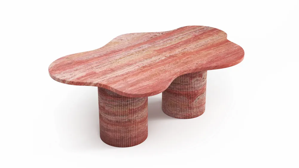 Tables basses - Nunoca - Tables basses - Travertin Rouge - 110X70X40 cm - STONE VALLEY