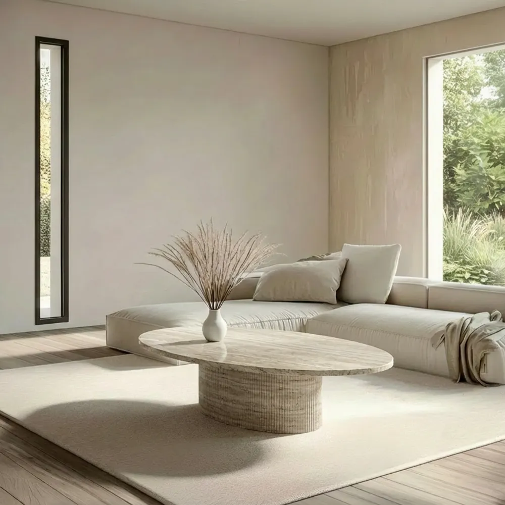 Tables basses - Valleyra - Tables basses - Travertin Classique - 120X70X40 cm - STONE VALLEY