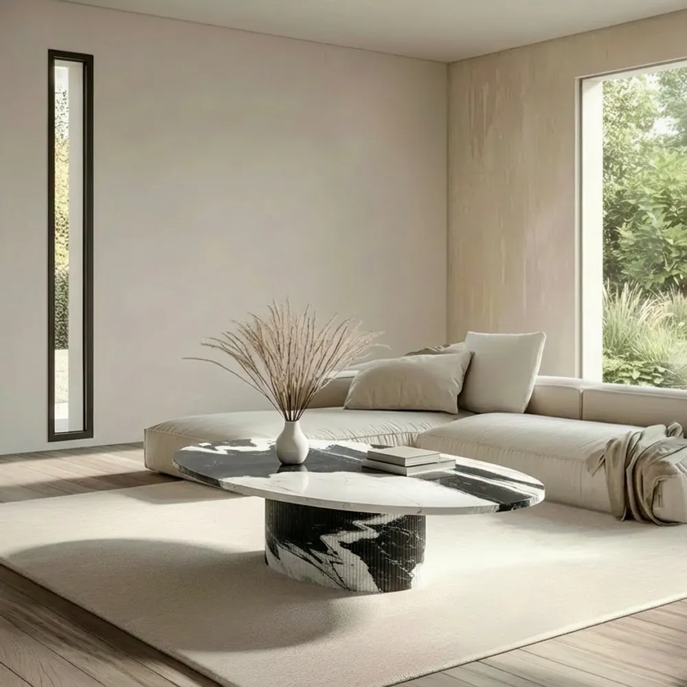 Tables basses - Valleyra - Tables basses - Marbre Panda - 140X80X40 cm - STONE VALLEY