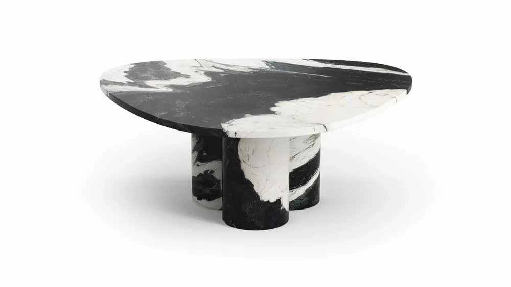 Tables basses - Rivage - Tables basses - Marbre Panda - 80X80X40 cm - STONE VALLEY