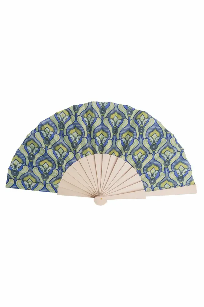 Objets design - Éventail NOIRVENT, GREEN TULIP & BERRY JUNGLE BIRD - TRANQUILLO