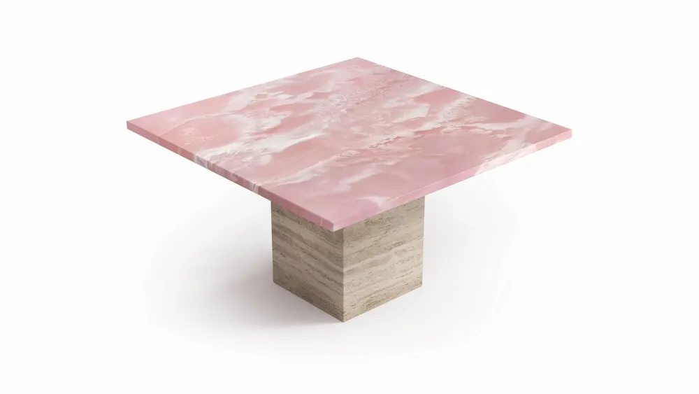 Coffee tables - Carrera - Coffee tables - Pink Onyx - 70X70X40 cm - STONE VALLEY