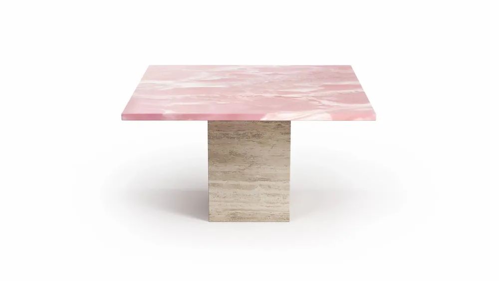 Coffee tables - Carrera - Coffee tables - Pink Onyx - 70X70X40 cm - STONE VALLEY