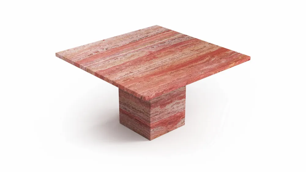 Coffee tables - Carrera - Coffee Tables - Red Travertine - 70X70X40 cm - STONE VALLEY