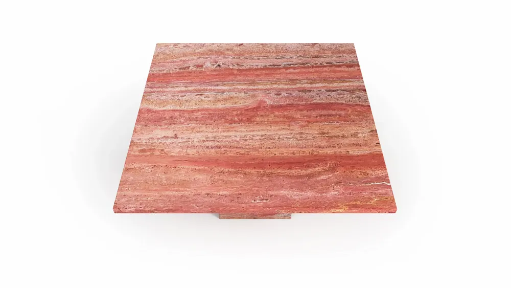 Coffee tables - Carrera - Coffee Tables - Red Travertine - 70X70X40 cm - STONE VALLEY