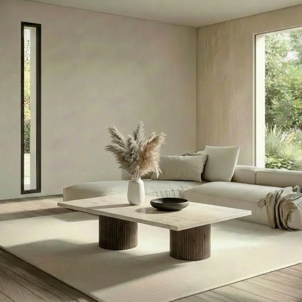 Coffee tables - Jaspura - Coffee Tables - Crema Marble - 100X50X40 cm - STONE VALLEY