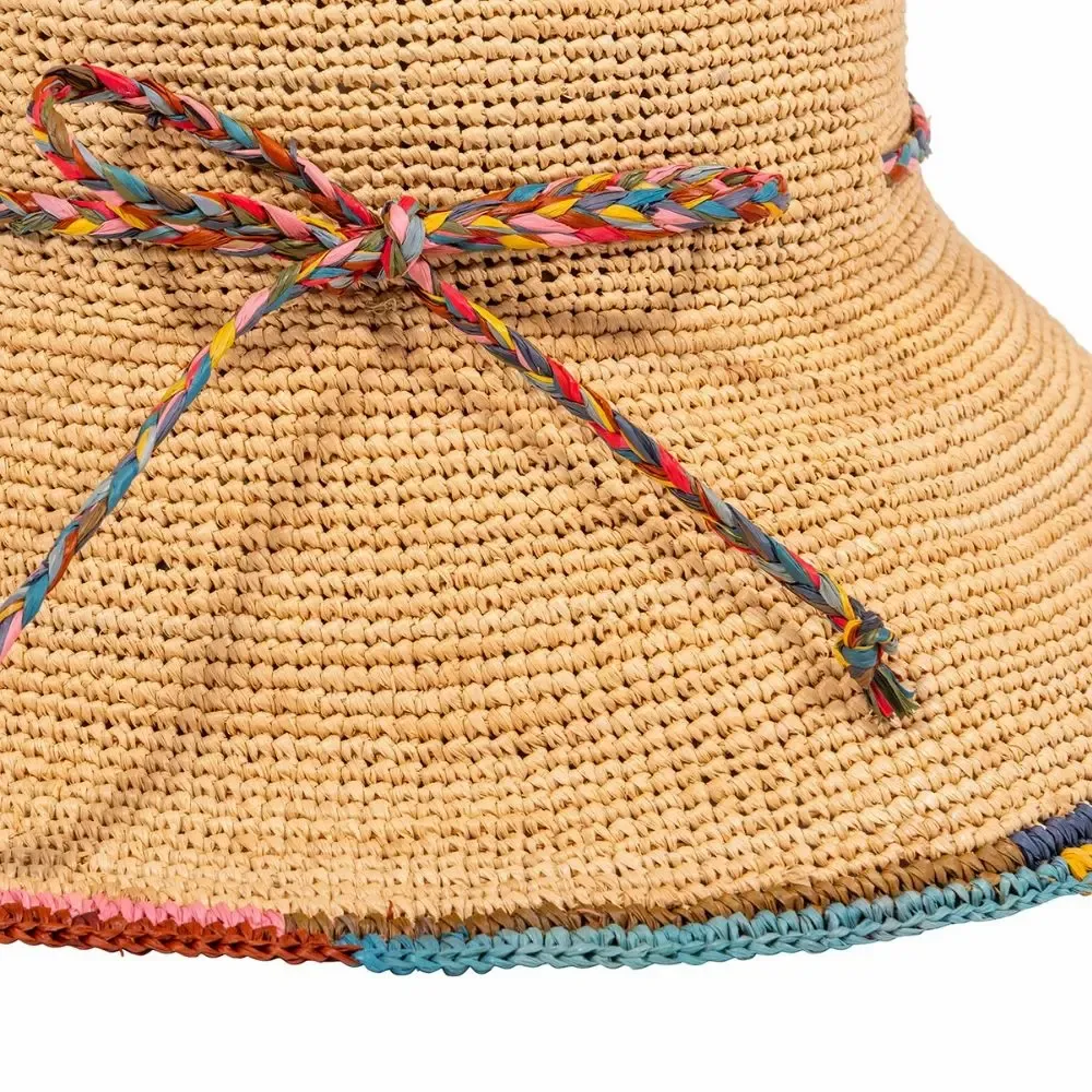 Hats - RAFFIA CLOCHE HAT with multicolored edge - TRAVAUX EN COURS...