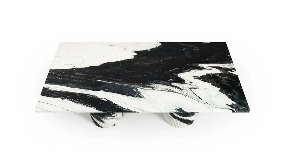 Coffee tables - Jaspura - Coffee Tables - Panda Marble - 100X50X40 cm - STONE VALLEY