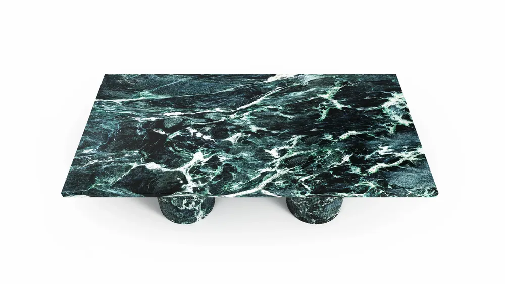 Coffee tables - Jaspura - Coffee Tables - Verde Alpi Marble - 100X50X40 cm - STONE VALLEY