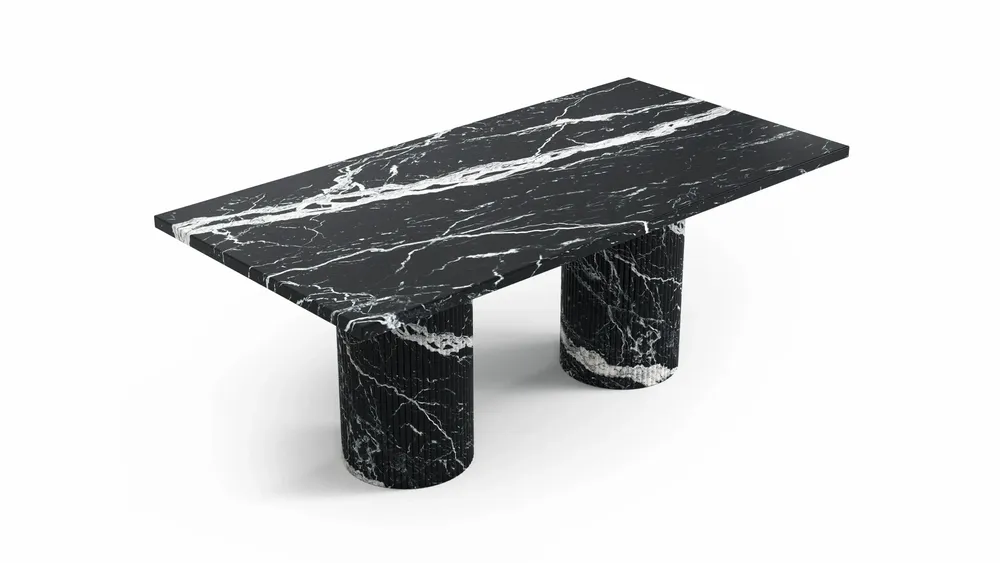 Coffee tables - Jaspura - Coffee Tables - Nero Maquina Marble - 100X50X40 cm - STONE VALLEY