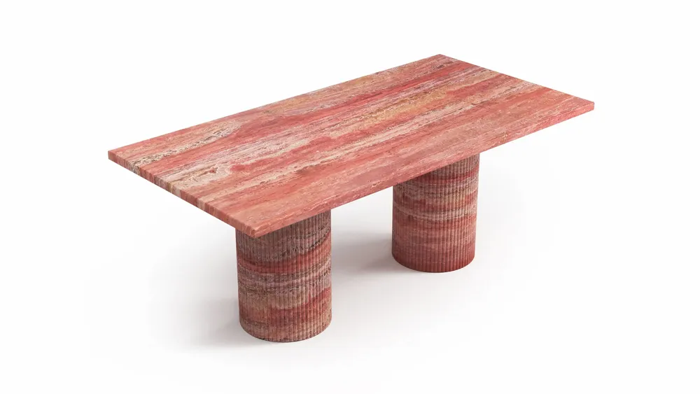 Tables basses - Jaspura - Tables basses - Travertin Rouge - 120X60X40 cm - STONE VALLEY
