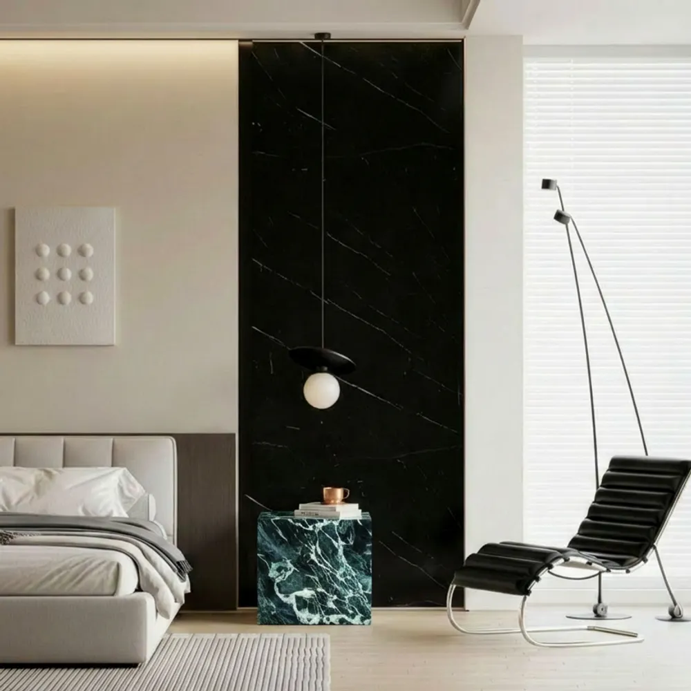 Tables de jardin - Gema - Autres tables - Marbre Verde Alpi - 45X45X43 cm - STONE VALLEY