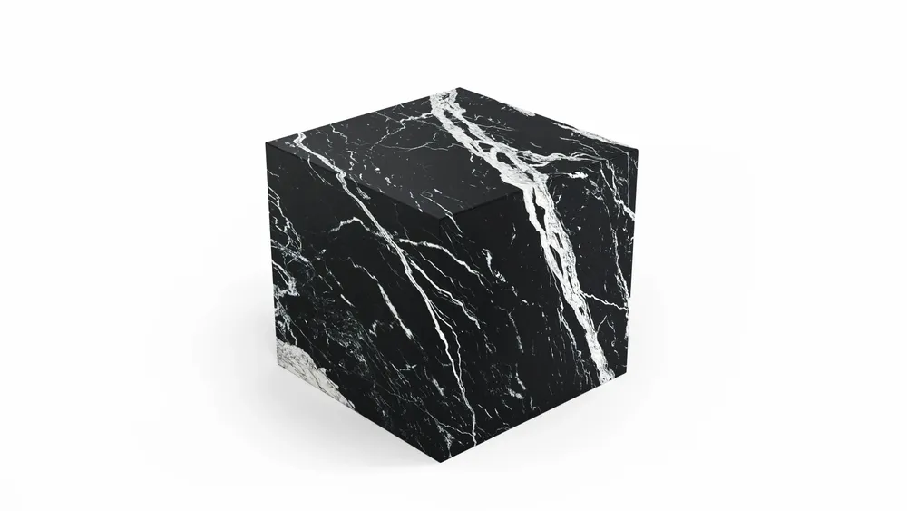 Tables de nuit - Gema - Autres tables - Marbre Nero Maquina - 45X45X43 cm - STONE VALLEY