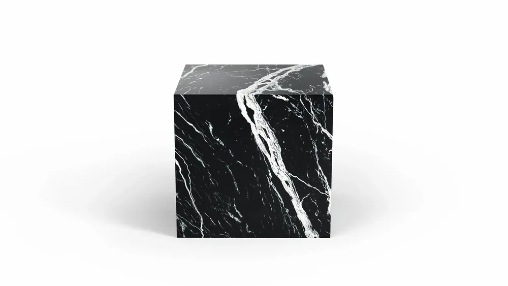 Tables de nuit - Gema - Autres tables - Marbre Nero Maquina - 45X45X43 cm - STONE VALLEY