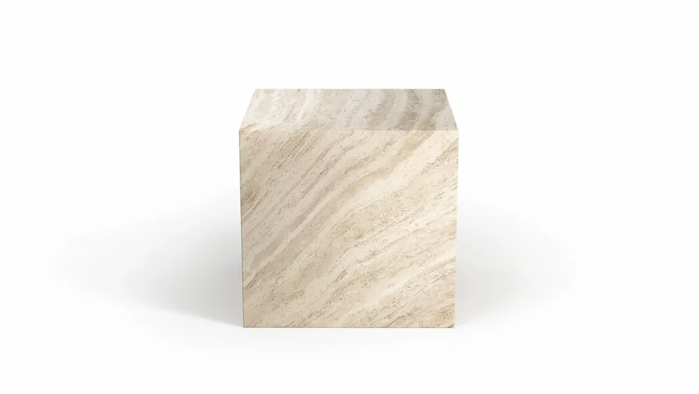 Night tables - Gema - Other tables - Classic Travertine - 45X45X43 cm - STONE VALLEY