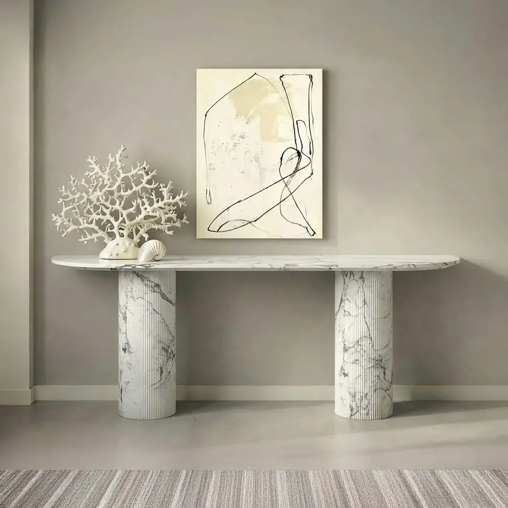 Consoles - Ombrure - Table console - Marbre Statuario Michelangelo Carrara - 160X40X85 cm - STONE VALLEY