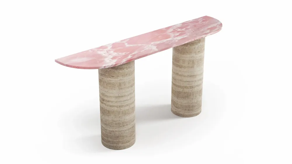 Consoles - Ombrure - Table console - Onyx Rose - 160X40X85 cm - STONE VALLEY