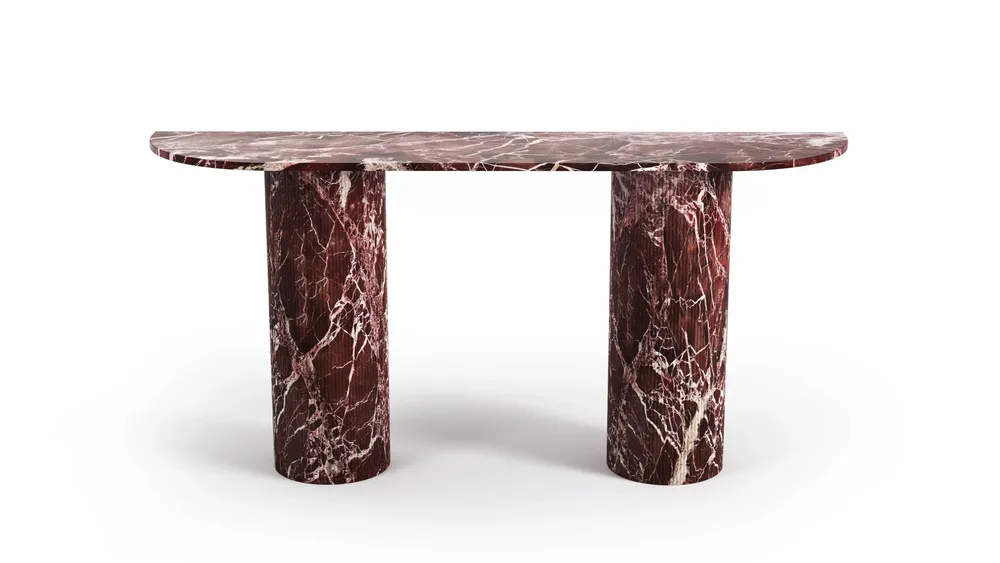 Consoles - Ombrure - Table console - Marbre Rosso Levano - 180X40X85 cm - STONE VALLEY