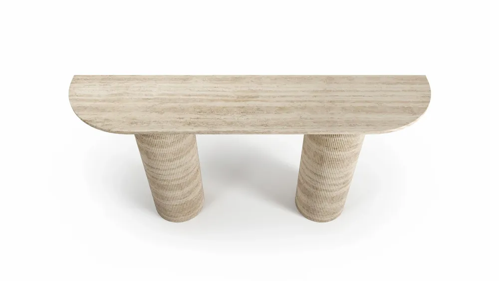 Console table - Ombrure - Console Table - Classic Travertine - 180X40X85 cm - STONE VALLEY