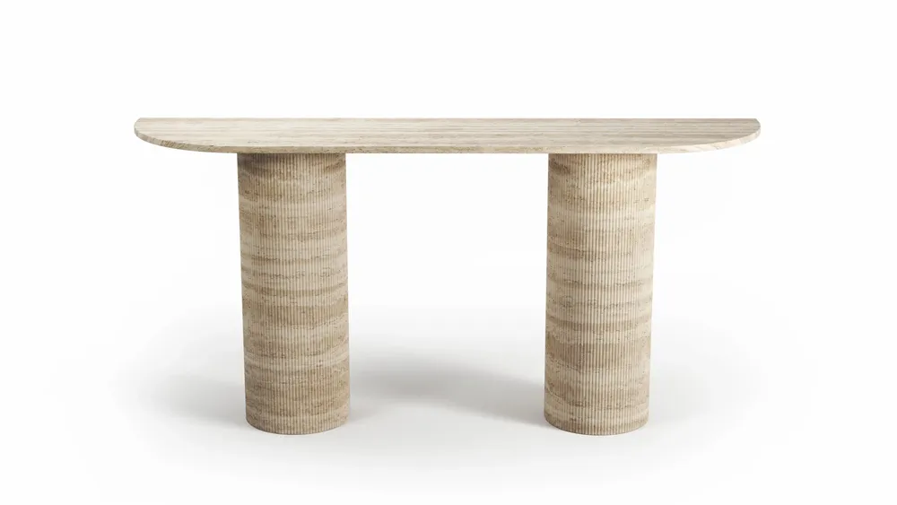 Console table - Ombrure - Console Table - Classic Travertine - 180X40X85 cm - STONE VALLEY