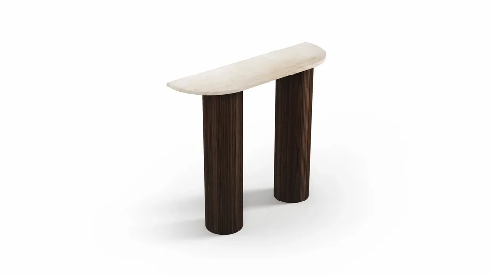Consoles - Ombrure mini - Table console - Marbre Crema - 100X30X85 cm - STONE VALLEY