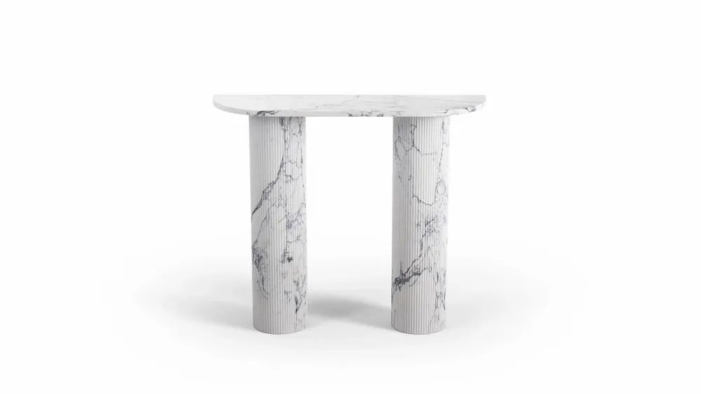 Consoles - Ombrure mini - Table console - Marbre Statuario Michelangelo Carrara - 100X30X85 cm - STONE VALLEY