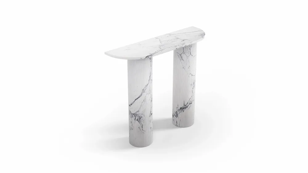Consoles - Ombrure mini - Table console - Marbre Statuario Michelangelo Carrara - 100X30X85 cm - STONE VALLEY