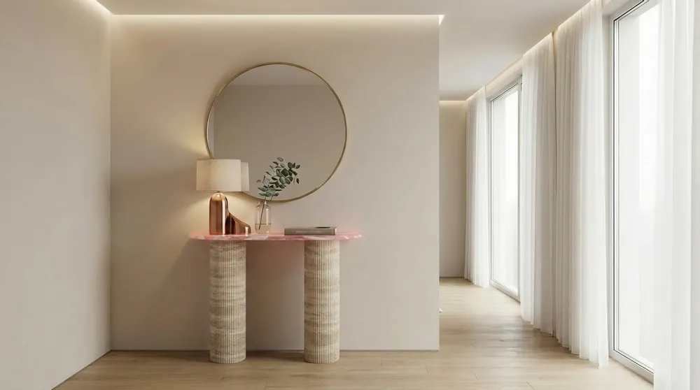 Console table - Ombre mini - Console table - Pink Onyx - 100X30X85 cm - STONE VALLEY