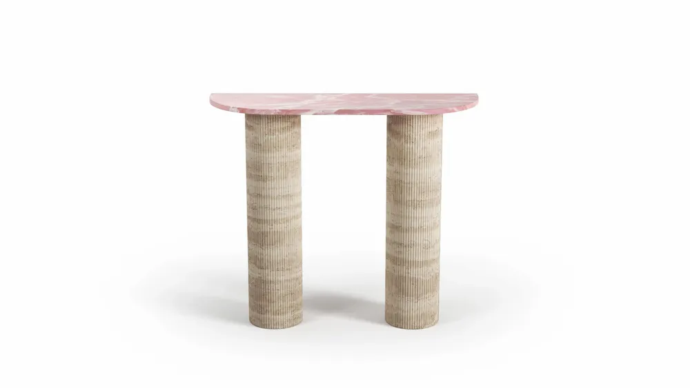 Console table - Ombre mini - Console table - Pink Onyx - 100X30X85 cm - STONE VALLEY