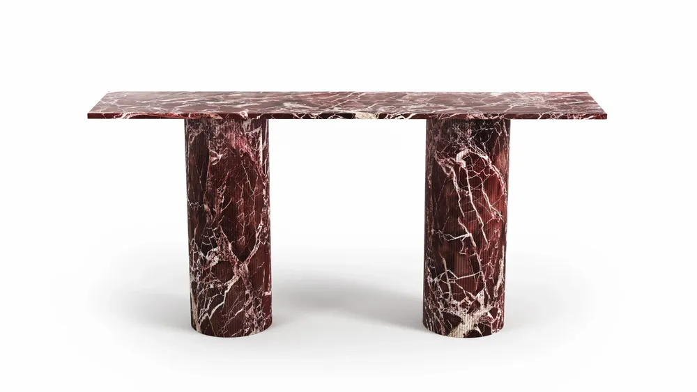 Console table - Ombrure - Console table - Rosso Levano marble - 160X40X85 cm - STONE VALLEY