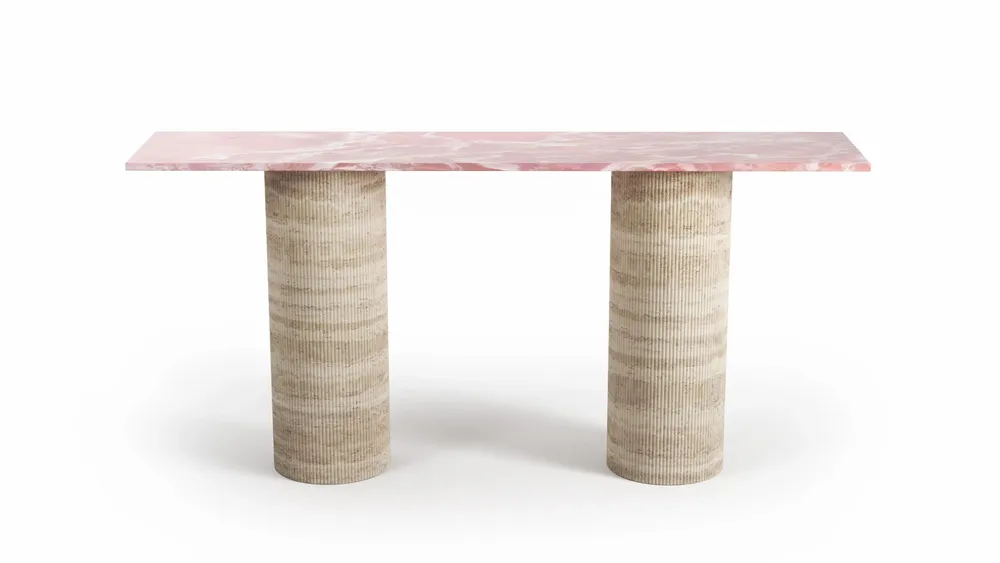 Console table - Ombrure - Console table - Pink Onyx - 160X40X85 cm - STONE VALLEY