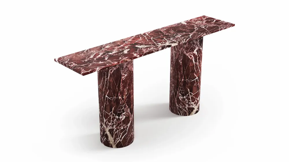 Consoles - Ombrure - Table console - Marbre Rosso Levano - 180X40X85 cm - STONE VALLEY