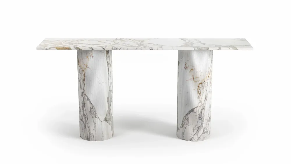 Console table - Ombrure - Console Table - Calacatta Oro Marble - 180X40X85 cm - STONE VALLEY
