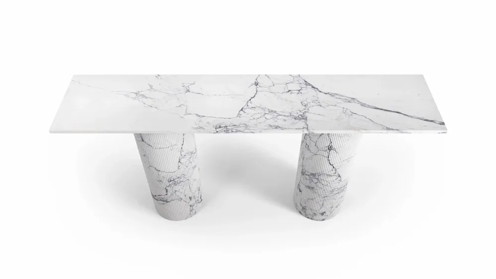 Console table - Ombrure - Console table - Statuario Michelangelo Carrara marble - 180X40X85 cm - STONE VALLEY