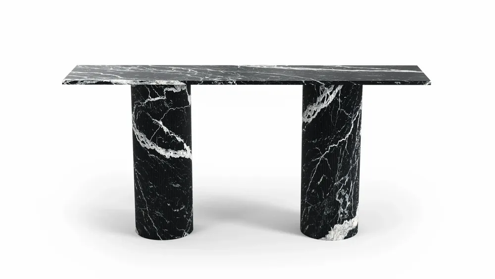 Console table - Ombrure - Console Table - Nero Maquina Marble - 180X40X85 cm - STONE VALLEY