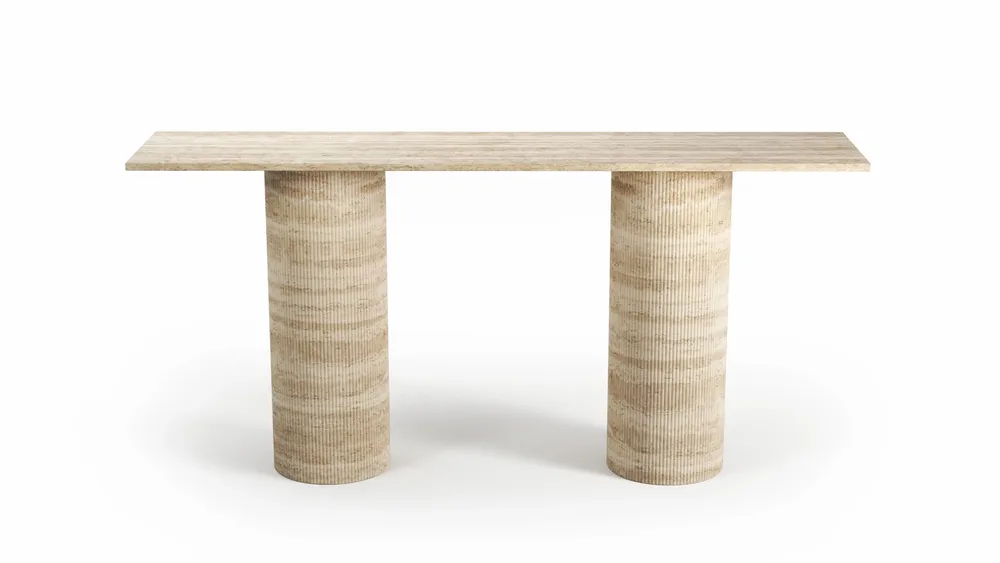 Console table - Ombrure - Console Table - Classic Travertine - 180X40X85 cm - STONE VALLEY