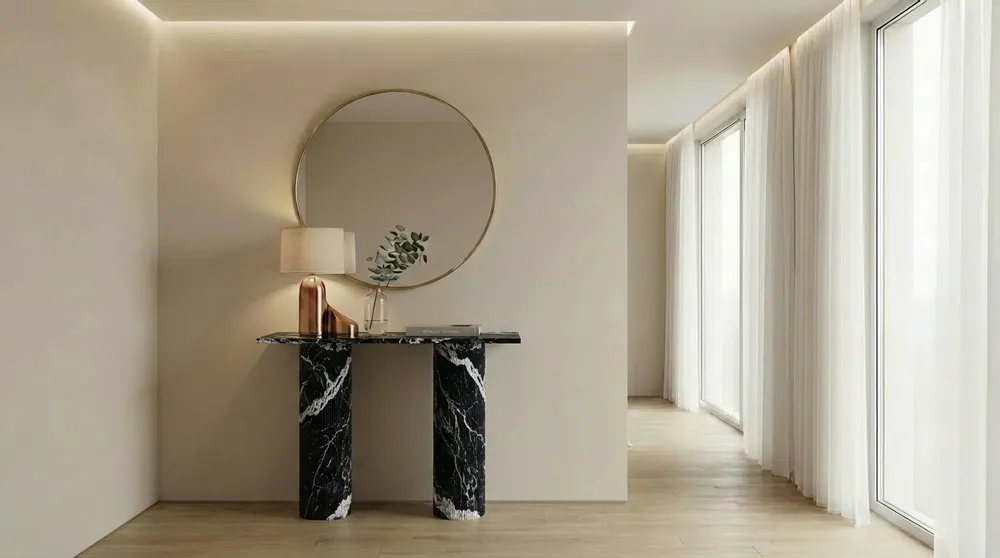 Consoles - Ombrure mini - Table console - Marbre Nero Maquina - 100X30X85 cm - STONE VALLEY