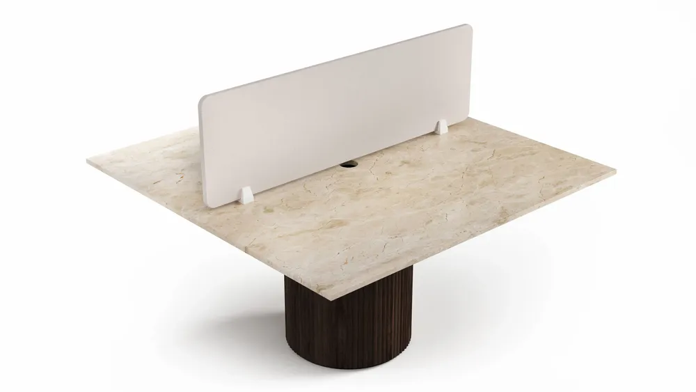 Office furniture and storage - Escalerion - offices - Crema Marble - 140X140X75 cm - STONE VALLEY