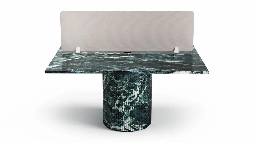 Office furniture and storage - Escalerion - offices - Verde Alpi marble - 140X140X75 cm - STONE VALLEY