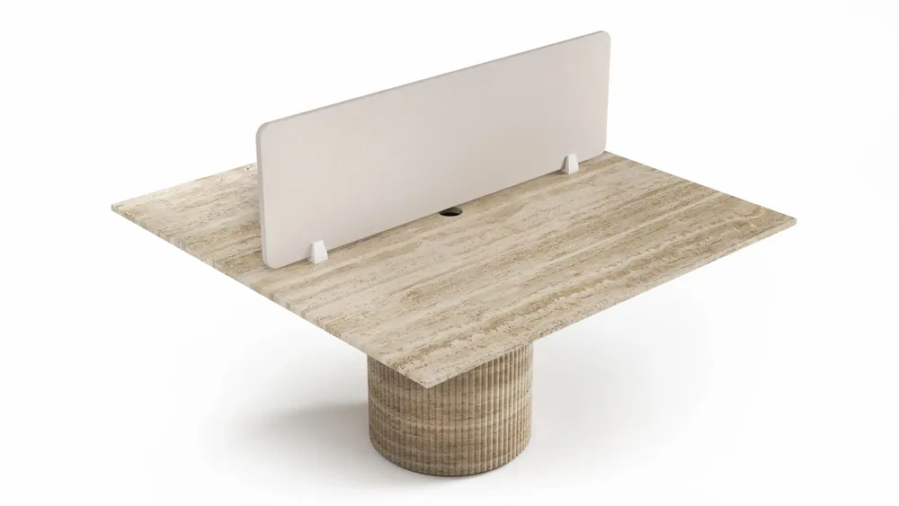 Office furniture and storage - Escalerion - offices - Classic Travertine - 140X140X75 cm - STONE VALLEY