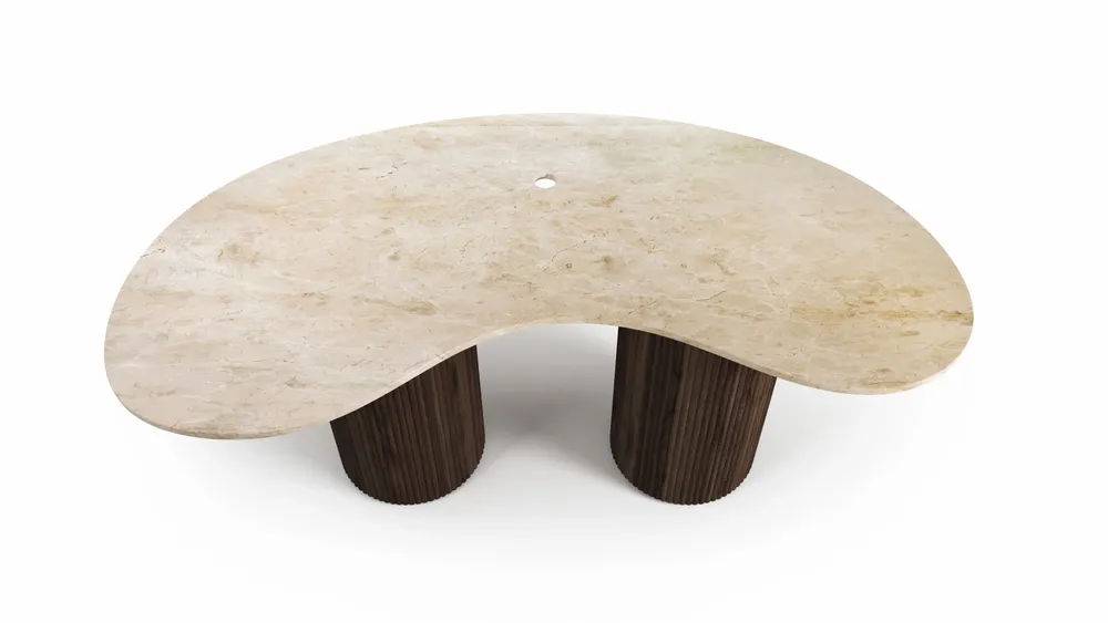 Office furniture and storage - Aerolithite - offices - Crema Marble - 180X100X75 cm - STONE VALLEY