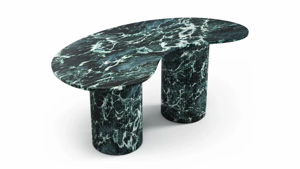 Mobilier et rangements pour bureau - Aérolithite - bureaux - Marbre Verde Alpi - 180X100X75 cm - STONE VALLEY