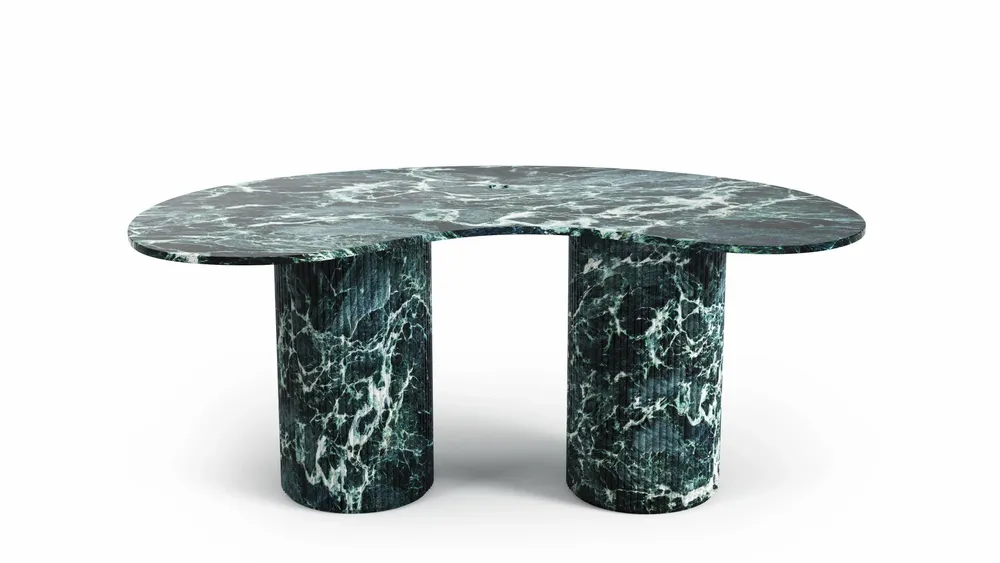 Mobilier et rangements pour bureau - Aérolithite - bureaux - Marbre Verde Alpi - 180X100X75 cm - STONE VALLEY