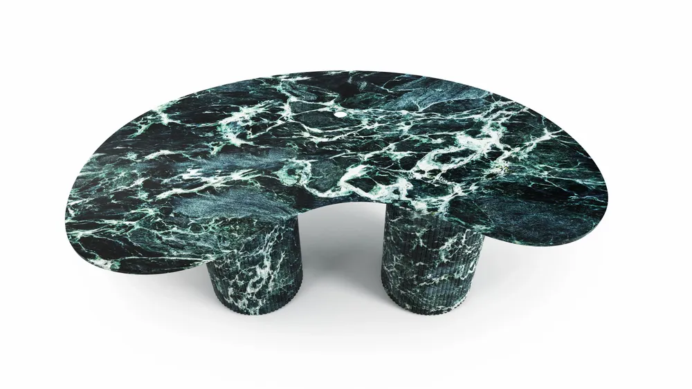 Mobilier et rangements pour bureau - Aérolithite - bureaux - Marbre Verde Alpi - 180X100X75 cm - STONE VALLEY