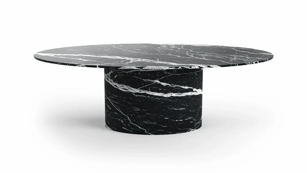 Dining Tables - Valleyra - Dining Tables - Nero Maquina Marble - 180X100X75 cm - STONE VALLEY