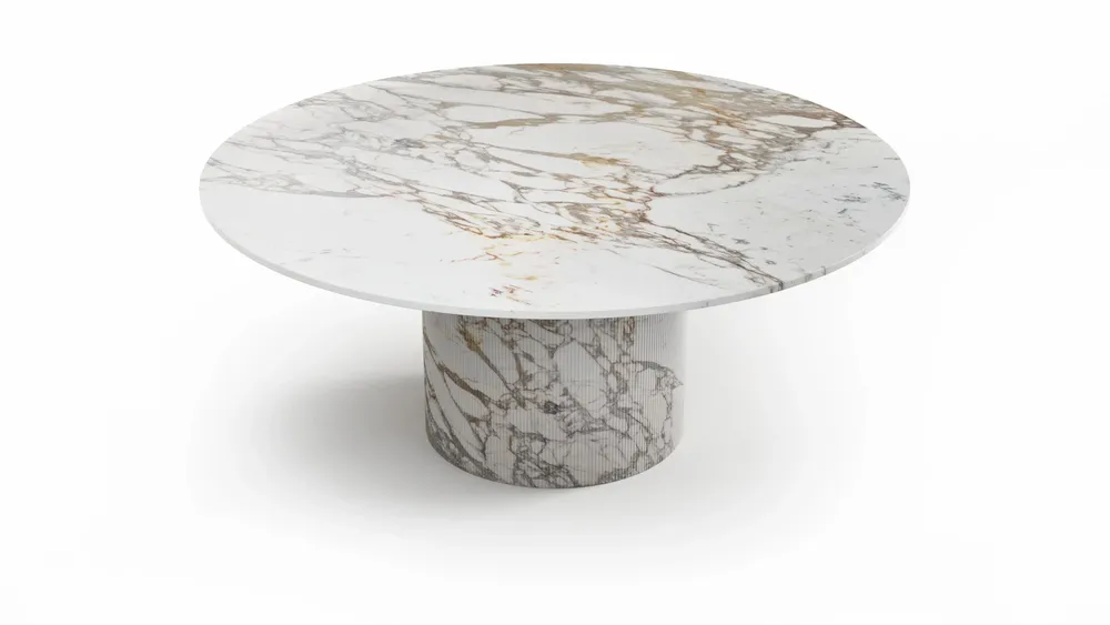 Tables Salle à Manger - Ocel - Tables à manger - Marbre Calacatta Oro - 180X180X75 cm - STONE VALLEY